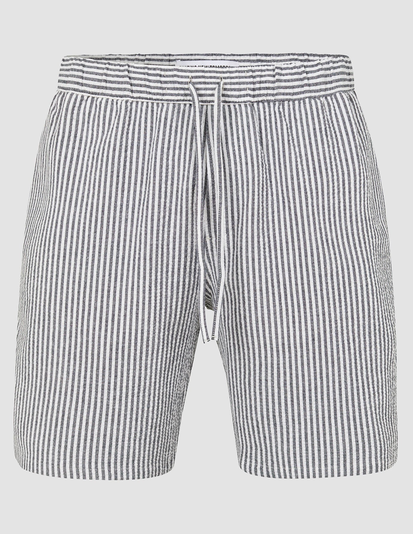 Seersucker Shorts Navy Stripes